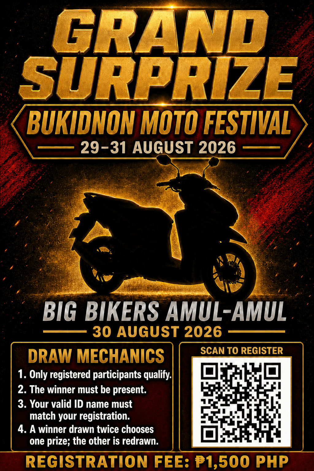 Motorcycle Grand Surprize poster for Big Bikers Amul-Amul